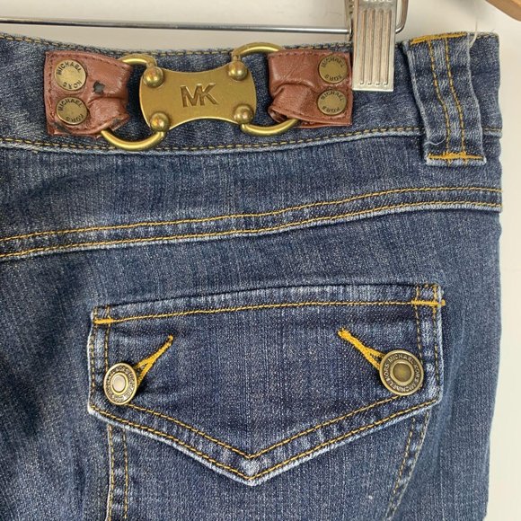 MICHAEL‎ KORS Cuffed Jeans w/ Gold Accent Buckle Sz 14 - Picture 2 of 12